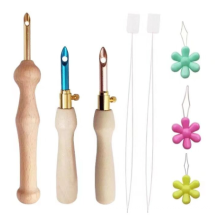 Wooden Handle Embroidery Pens Adjustable  Embroidery  Punch Needles Weaving Tools for DIY Craft